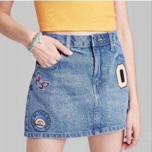 Wild Fable Denim Mini with retro patches